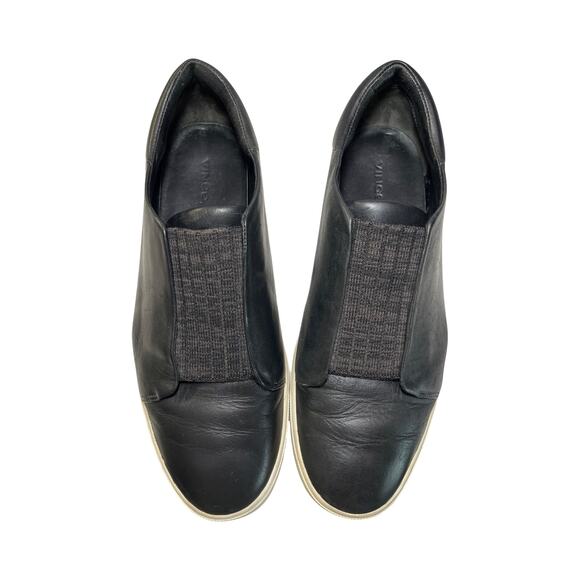 Vince Blair Black Leather Slip-On Sneakers Women’s 10 EU 40 Casual Shoes - Picture 4 of 9